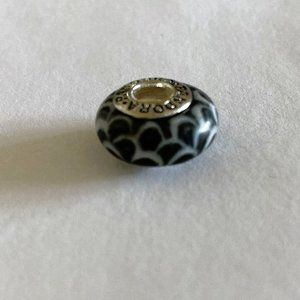 Pandora Black and White Murano Glass Charm